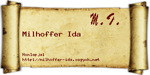 Milhoffer Ida névjegykártya