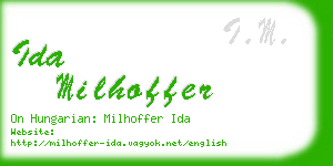 ida milhoffer business card